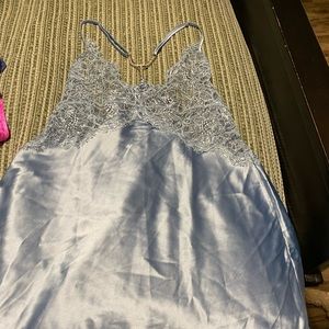 Baby Blue Silk Lace Nighty